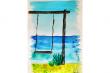 A beautiful hand painted picture of our special swing over looking the ocean. Given to us as a gift 