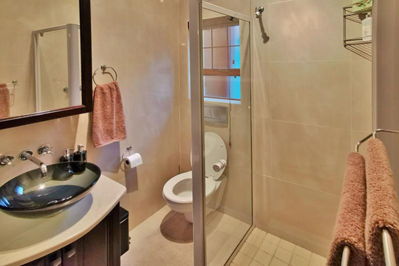 The stylish shower room includes all the basic toiletries, first aid essentials and towels.
