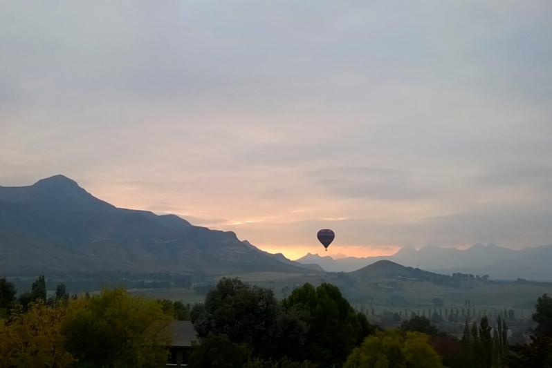 Hot air balloon in the morning