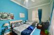 BLUE ROOM with double bed and single bed and work space 